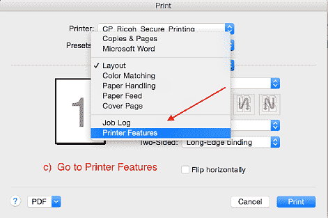 image of printer dialog user interface