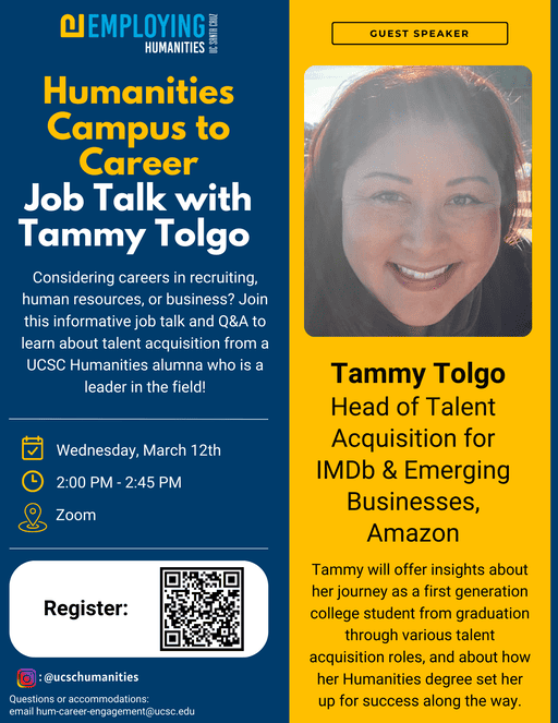 Humanities Campus to Career: Job Talk with Tammy Tolgo, Amazon Talent         Acquisition pdf