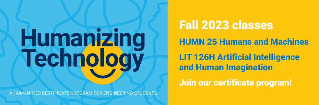 banner that links to humanizing technology certificate program information page