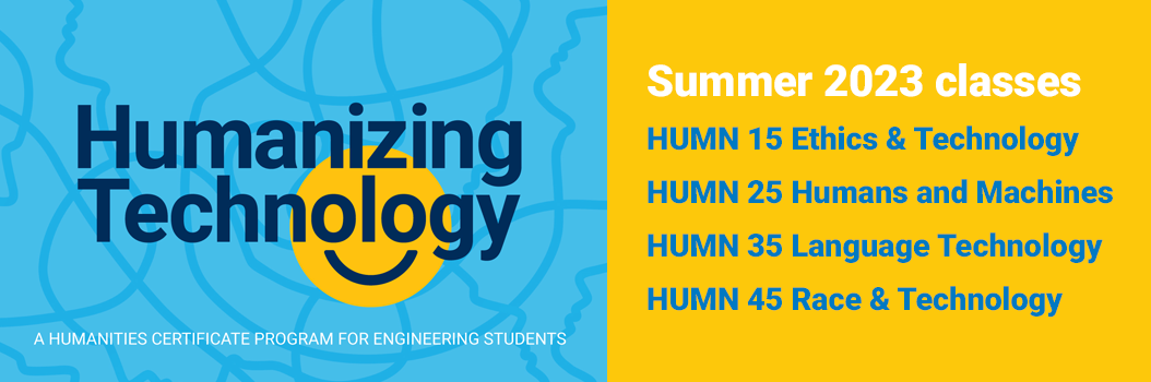 banner that links to humanizing technology certificate program information page
