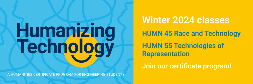 banner that links to humanizing technology certificate program information page